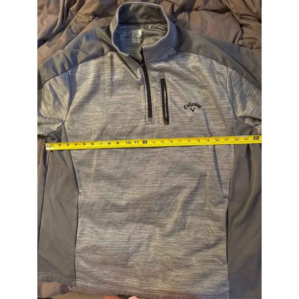 Callaway Mens XXL Gray Heathered Quarter Zip Golf Pullover Fleece Lined Jacket